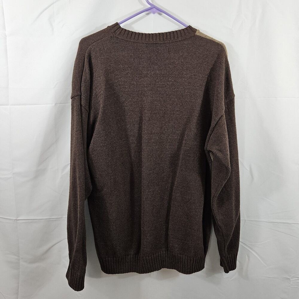 VTG Liberty Sweaters Mens M Brown/Tan Pattern Grandpa Dad Cosby - Cotton Blend - Picture 3 of 4